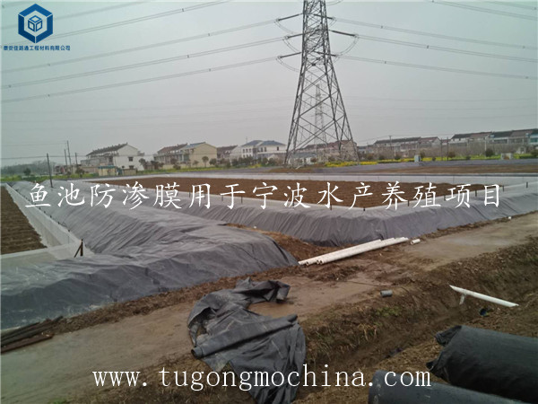 鱼池防渗膜用于宁波水产养殖项目