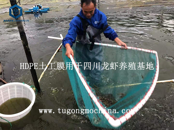 HDPE膜用于四川龙虾养殖基地