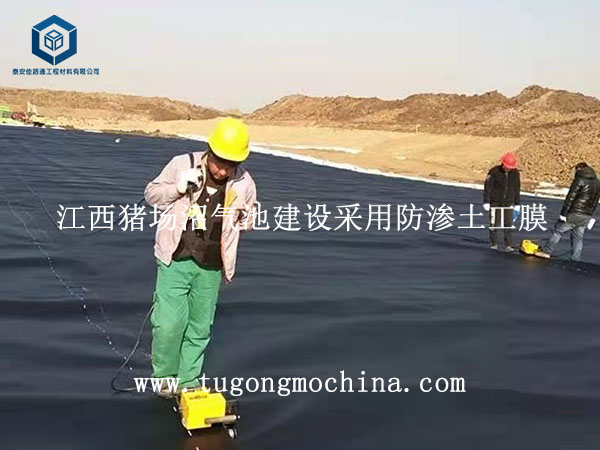 江西猪场沼气池建设采用防渗土工膜