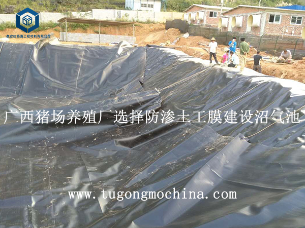 广西猪场养殖厂选择防渗土工膜建设沼气池
